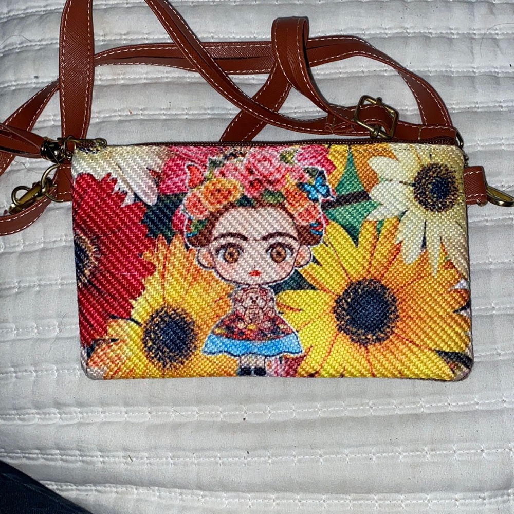 Cute Frida Khalo flora print purse